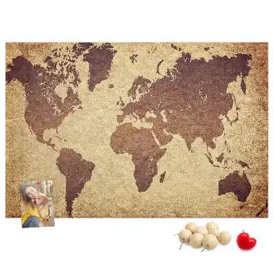 Cork memo board Old world map