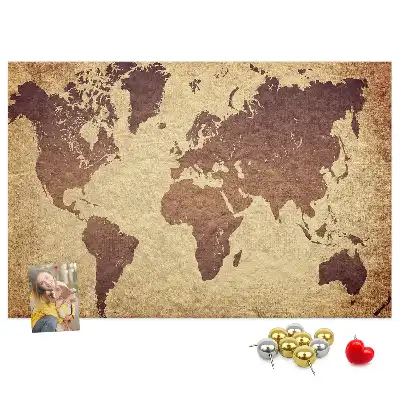Old world map cork memo board