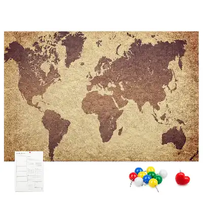 Cork memo board Old world map