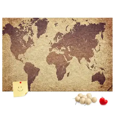 Cork memo board Old world map