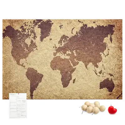 Cork memo board Old world map