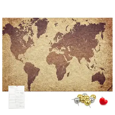 Cork memo board Old world map
