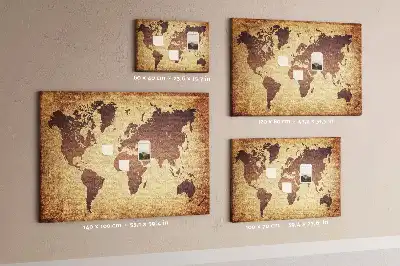 Cork memo board Old world map