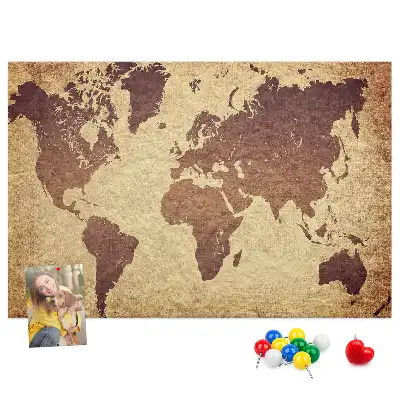Cork memo board Old world map