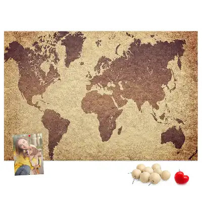Cork memo board Old world map