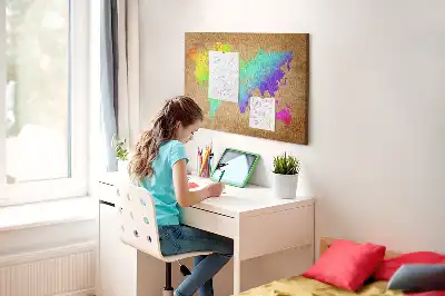 Printed Cork Board World map