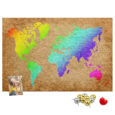 Printed Cork Board World map