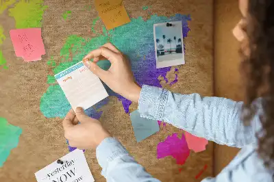 Printed Cork Board World map