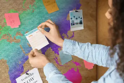 Printed Cork Board World map