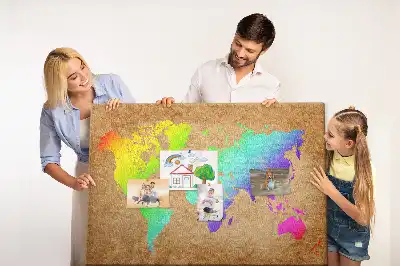 Printed Cork Board World map