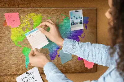 Printed Cork Board World map