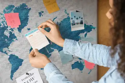 Printed Cork Memo Board World map