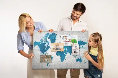 Printed Cork Memo Board World map