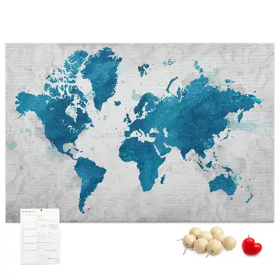 Printed Cork Memo Board World map