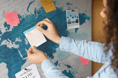 Printed Cork Memo Board World map
