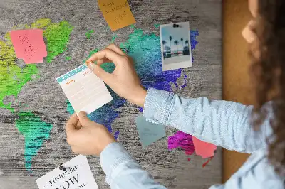 World map cork memo board