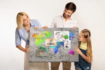World map cork memo board