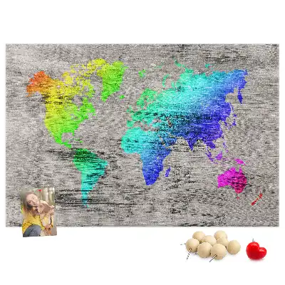 Cork memo board World map