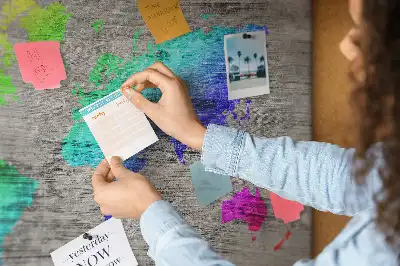 Cork memo board World map