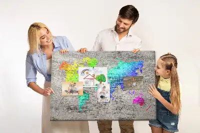 World map cork memo board