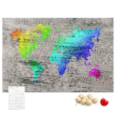 Cork memo board World map