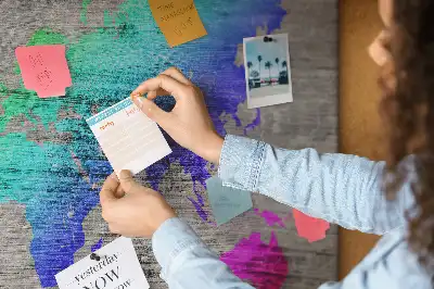 Cork memo board World map