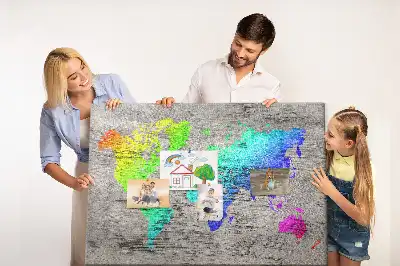 Cork memo board World map