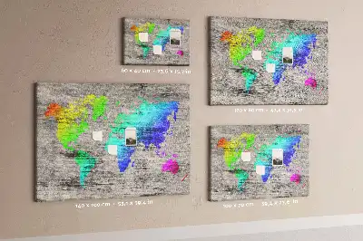 Cork memo board World map