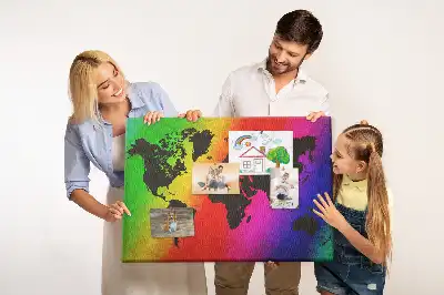 Printed Cork Board World map