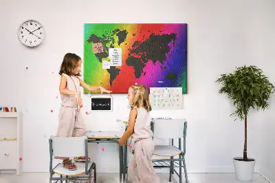 Printed Cork Board World map