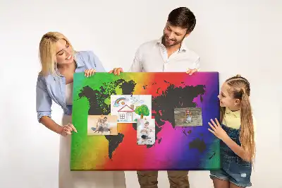 Printed Cork Board World map