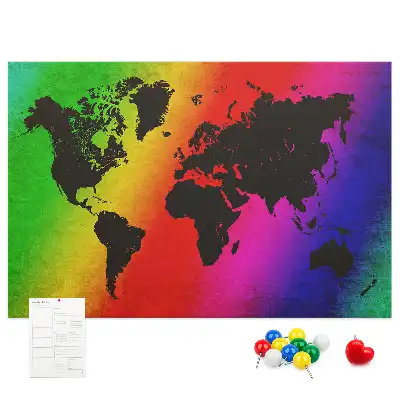 Printed Cork Board World map