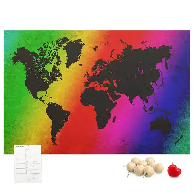 Printed Cork Board World map