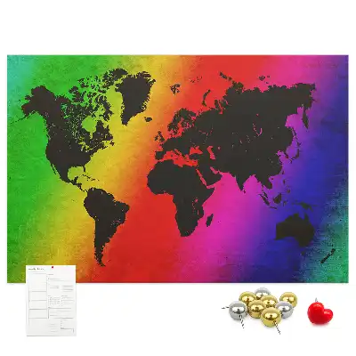 Printed Cork Board World map
