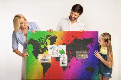 Printed Cork Board World map