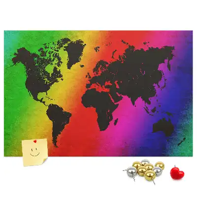 Printed Cork Board World map