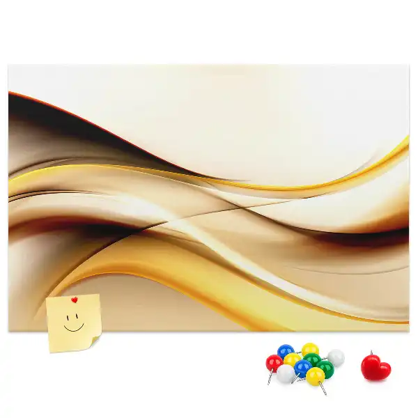 Wave abstraction cork memo board