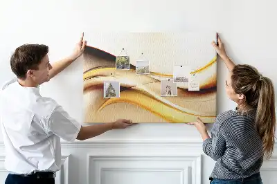 Wave abstraction cork memo board