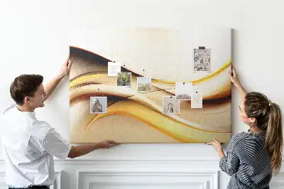 Wave abstraction cork memo board