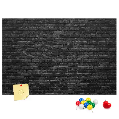Printed cork board with dark brick wall pattern