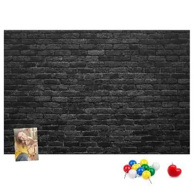 Printed cork board with dark brick wall pattern