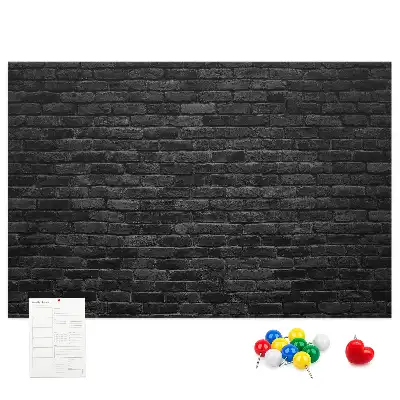 Printed cork board with dark brick wall pattern