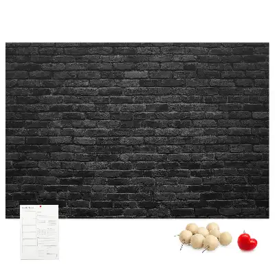 Printed cork board with dark brick wall pattern