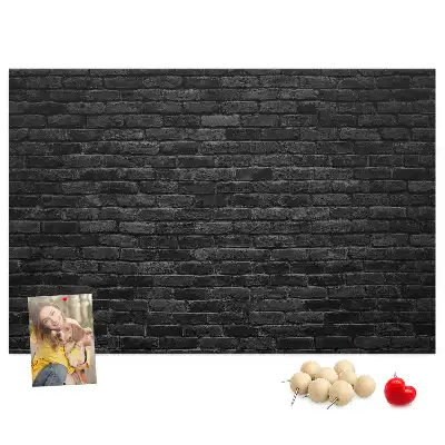 Printed cork board with dark brick wall pattern