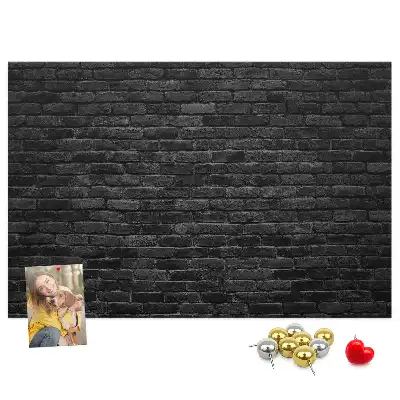 Printed cork board with dark brick wall pattern