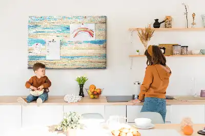 Printed Cork Board Scratched wood