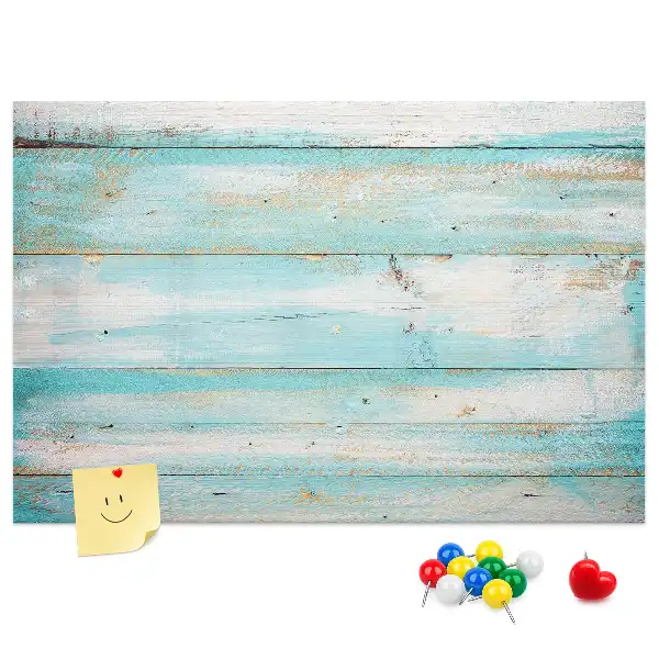Blue Printed Cork Memo Board