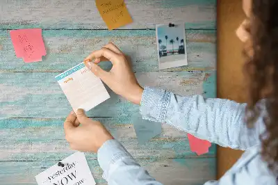 Blue Printed Cork Memo Board