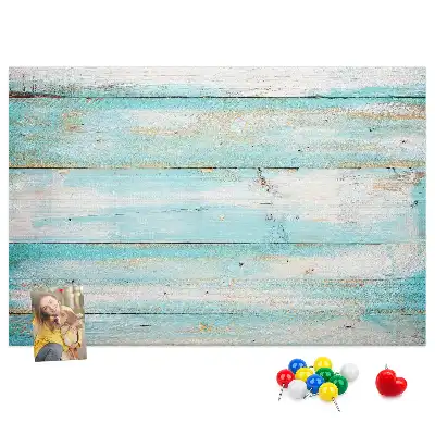 Blue Printed Cork Memo Board