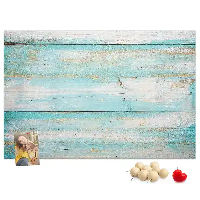 Blue Printed Cork Memo Board